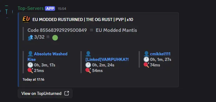 Website integration discord bot